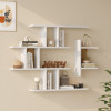 Wall shelf Ledia pakoworld white with oak color 110.6x14.5x78cm