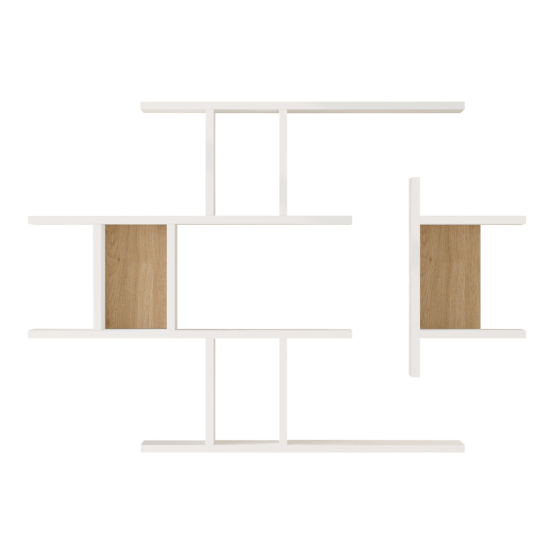 Wall shelf Ledia pakoworld white with oak color 110.6x14.5x78cm