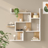 Wall shelf Maze pakoworld white with oak color 93.3x14.5x90cm