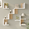 Wall shelf Verso pakoworld white with oak color 99.4x14.5x103cm