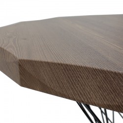 Dining table Table Ronlele pakoworld metal black-walnut D81x76cm Dining table Table Ronlele pakoworld metal black-walnut D81x76cm