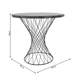 Dining table Table Ronlele pakoworld metal black-walnut D81x76cm Dining table Table Ronlele pakoworld metal black-walnut D81x76cm