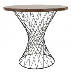 Dining table Table Ronlele pakoworld metal black-walnut D81x76cm Dining table Table Ronlele pakoworld metal black-walnut D81x76cm