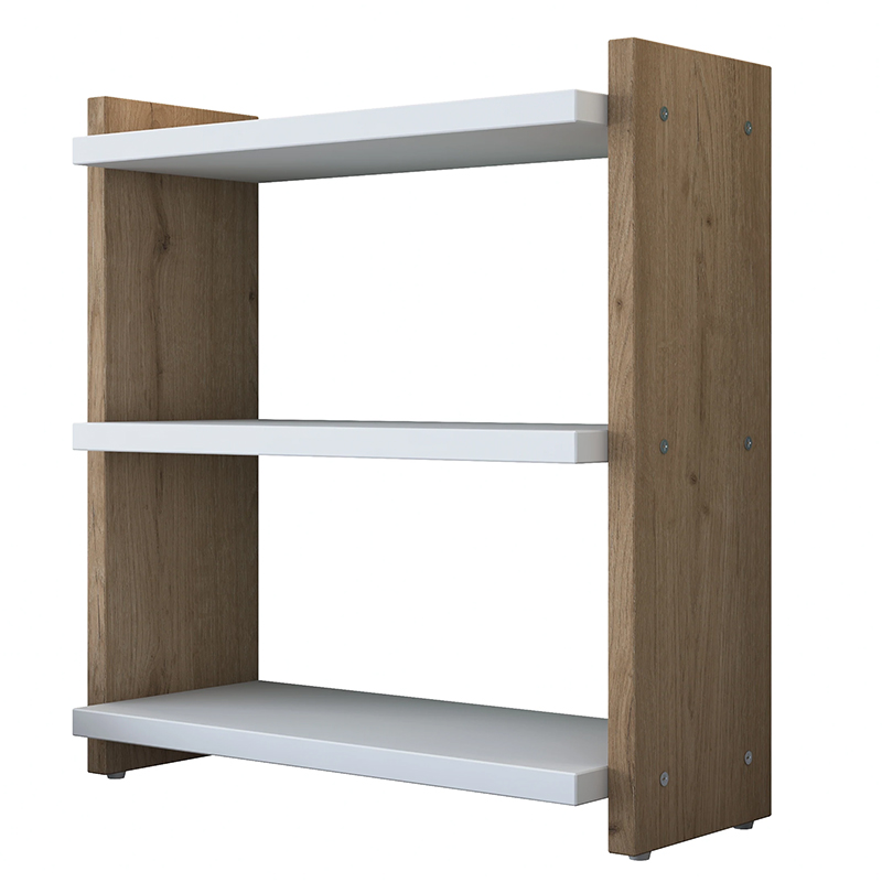 Wall shelf unit Anthia pakoworld walnut-white 43.5x15x45cm Wall shelf unit Anthia pakoworld walnut-white 43.5x15x45cm