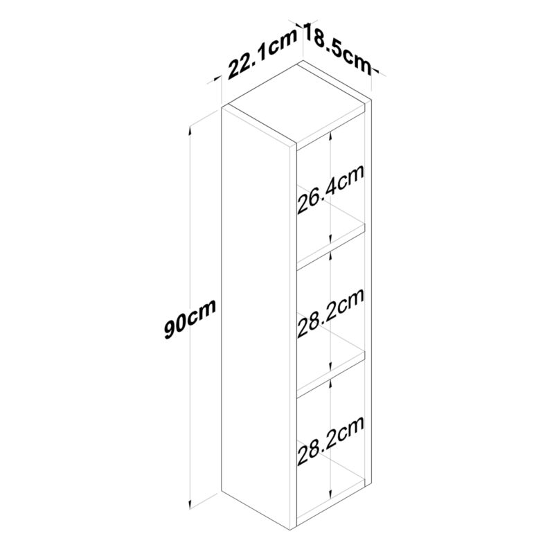 Ραφιέρα τοίχου Adelia pakoworld λευκό 22x18.5x90εκ