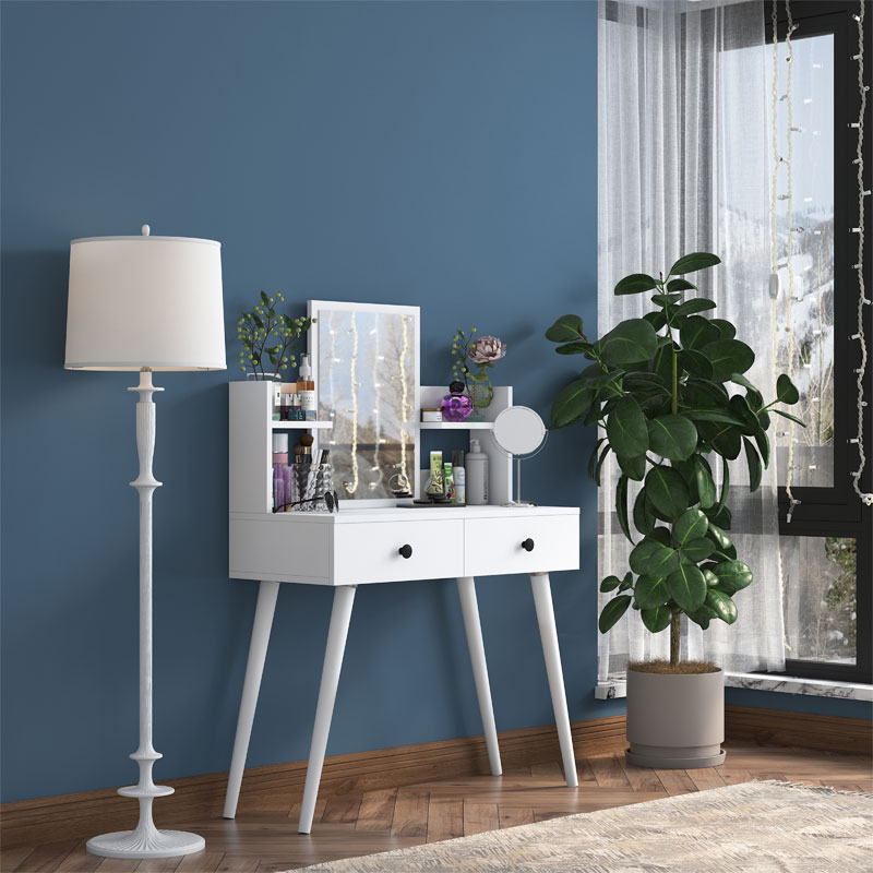 Dressing table with mirror Rainy pakoworld white 90x38.2x111.8cm Dressing table with mirror Rainy pakoworld white 90x38.2x111.8cm