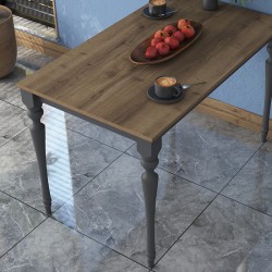 Τραπέζι Rosette pakoworld καρυδί-ανθρακί 120x70x73.8εκ