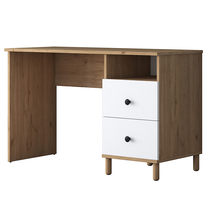 Work desk-shelf unit Goldie pakoworld white-natural 160x50x161.8cm Work desk-shelf unit Goldie pakoworld white-natural 160x50x161.8cm