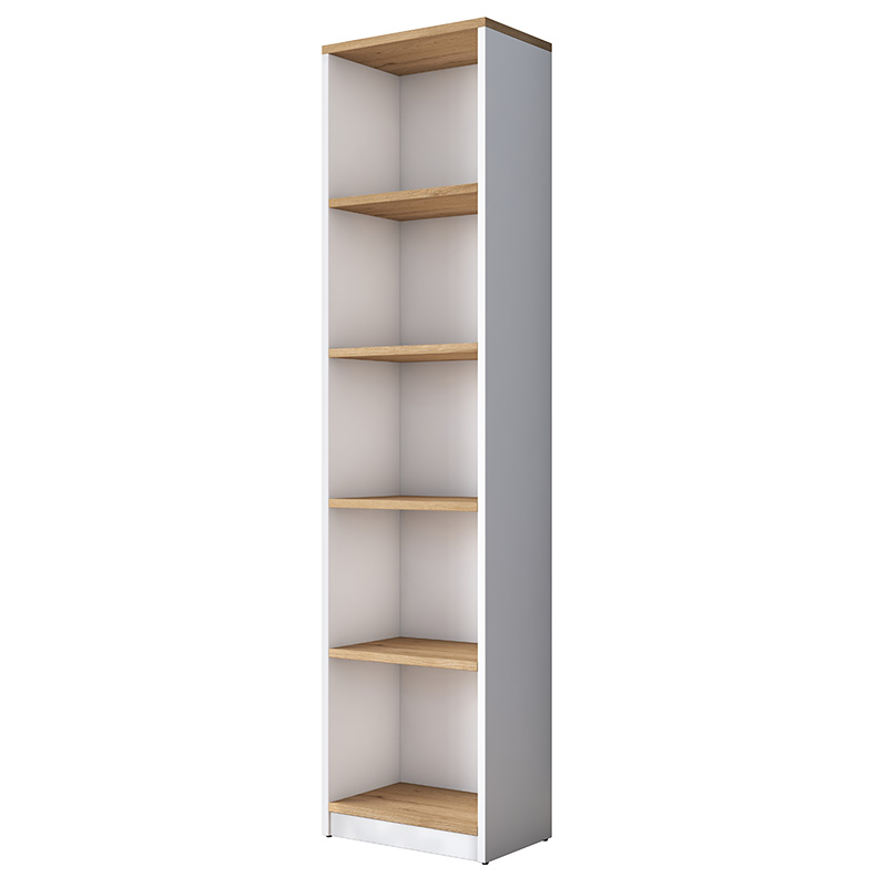 Work desk-shelf unit Goldie pakoworld white-natural 160x50x161.8cm