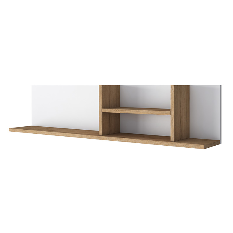 Work desk-shelf unit Goldie pakoworld white-natural 160x50x161.8cm