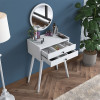 Dressing table with mirror Globy pakoworld white 74x37x86cm