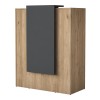 Reception desk Zowel pakoworld με led melamine natural-dark grey 90x40x110cm