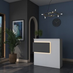 Reception desk Triana pakoworld melamine white-dark grey 110x40x110cm Reception desk Triana pakoworld melamine white-dark grey 110x40x110cm