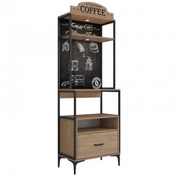 Buffet with shelf Ragren pakoworld walnut melamine-black metal 70x40x190.8cm Buffet with shelf Ragren pakoworld walnut melamine-black metal 70x40x190.8cm