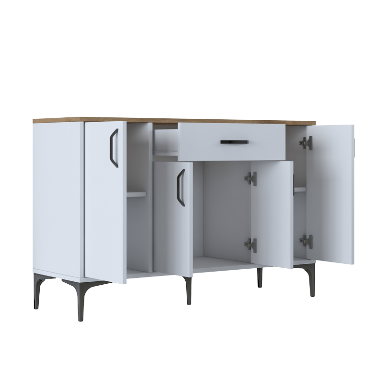 Buffet Ubron pakoworld white-walnut melamine 120x40x78.6cm Buffet Ubron pakoworld white-walnut melamine 120x40x78.6cm