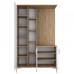 Entrance furniture Zozmo pakoworld walnut-white melamine 120x37.5x198.6cm Entrance furniture Zozmo pakoworld walnut-white melamine 120x37.5x198.6cm