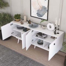 Buffet Salonde pakoworld white melamine-white pp leg 180x40x82.6cm Buffet Salonde pakoworld white melamine-white pp leg 180x40x82.6cm