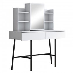Dressing table Loppy pakoworld white melamine-black metal leg 120x40x131.6cm Dressing table Loppy pakoworld white melamine-black metal leg 120x40x131.6cm