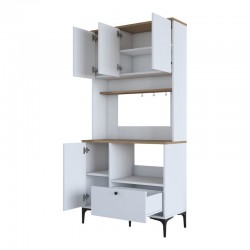 Kitchen cabinet Bender pakoworld in white-natural color 90.2x40x184.2cm