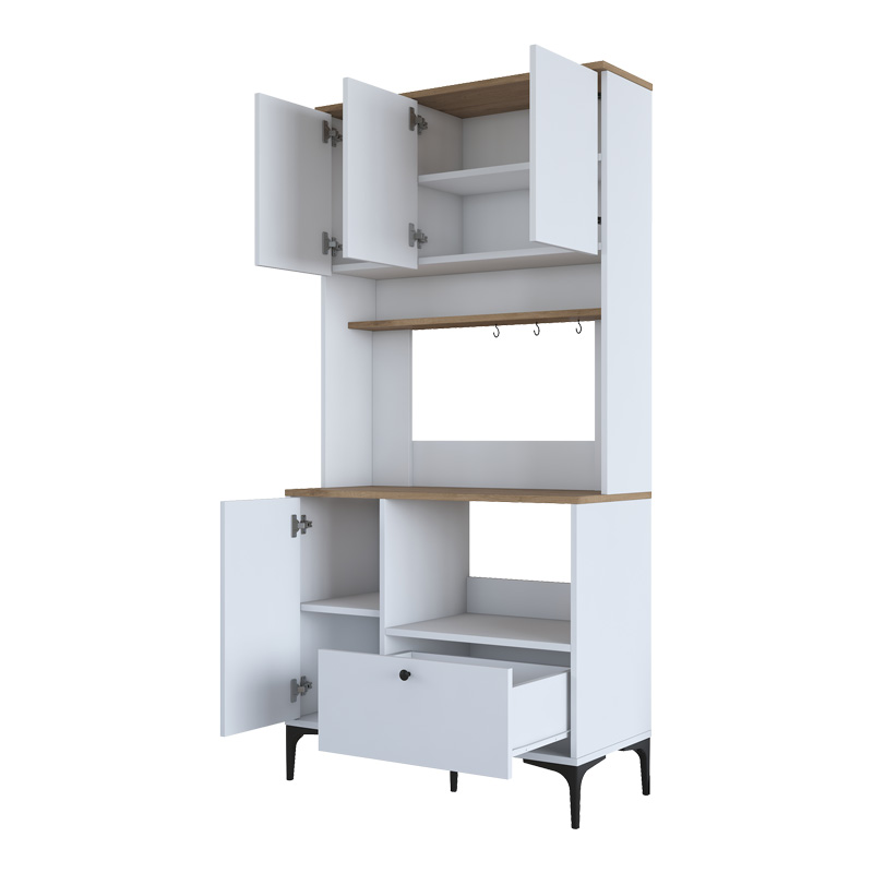 Kitchen cabinet Bender pakoworld in white-natural color 90.2x40x184.2cm