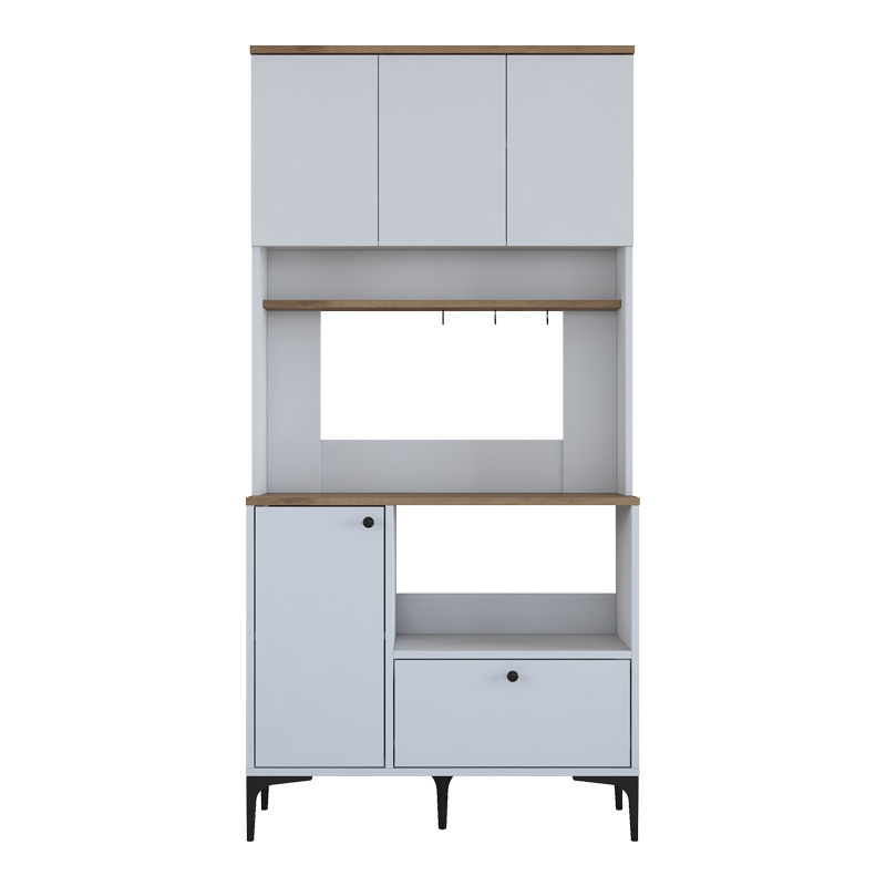 Kitchen cabinet Bender pakoworld in white-natural color 90.2x40x184.2cm