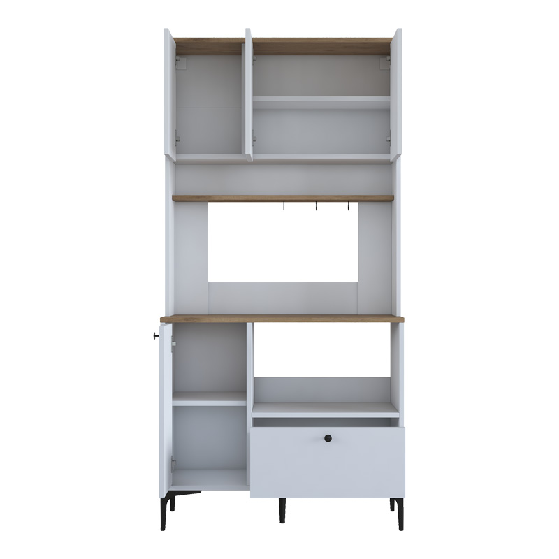 Kitchen cabinet Bender pakoworld in white-natural color 90.2x40x184.2cm