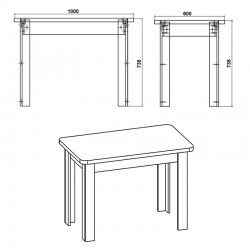 Dining table Celeste pakoworld sonoma table 100x60x73.5cm Dining table Celeste pakoworld sonoma table 100x60x73.5cm