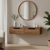 Alberto pakoworld wall-mounted console in walnut color 100x32.5x22cm