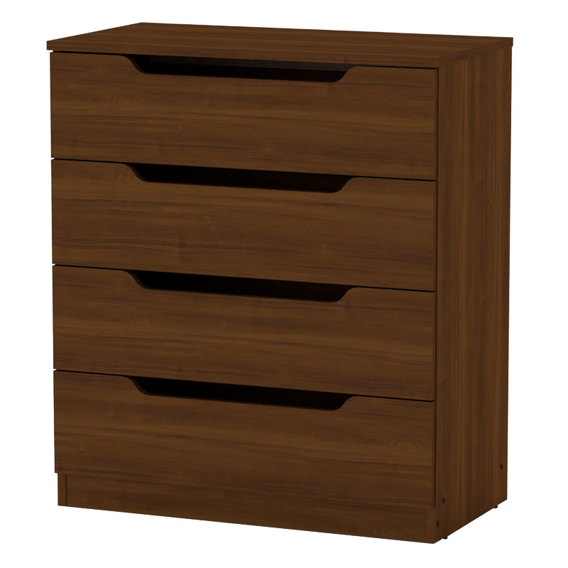 Chest of 4 drawers Azenor pakoworld walnut 72x38x83cm Chest of 4 drawers Azenor pakoworld walnut 72x38x83cm