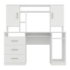 Keldra pakoworld desk with drawers and cabinets in white color 140x59.8x142.2cm