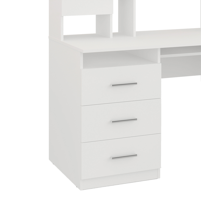 Keldra pakoworld desk with drawers and cabinets in white color 140x59.8x142.2cm Keldra pakoworld desk with drawers and cabinets in white color 140x59.8x142.2cm