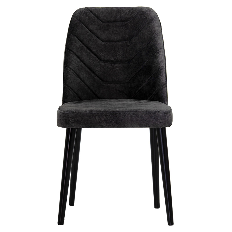 Adeline chair pakoworld velvet anthracite antique-black leg Adeline chair pakoworld velvet anthracite antique-black leg