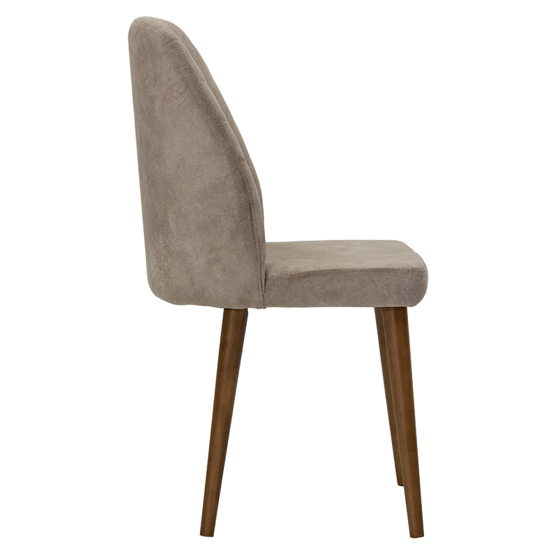 Adeline chair pakoworld velvet beige-walnut leg Adeline chair pakoworld velvet beige-walnut leg