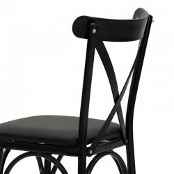 Καρέκλα Ruby pakoworld μαύρο-μαύρο πόδι