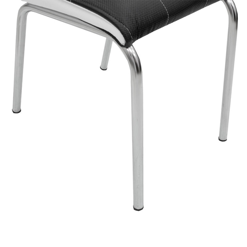 Καρέκλα Avante pakoworld PU ασπρόμαυρη-πόδι χρωμίου