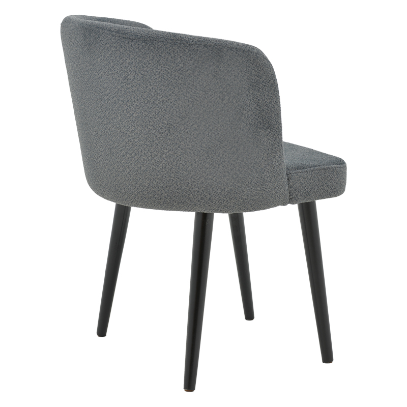 Καρέκλα Sirbet pakoworld ανθρακί μπουκλέ ύφασμα-μαύρο μέταλλο 55x45x80εκ