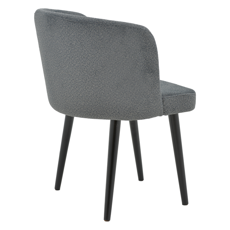 Chair Sirbet pakoworld anthracite teddy fabric-black metal 55x45x80cm Chair Sirbet pakoworld anthracite teddy fabric-black metal 55x45x80cm
