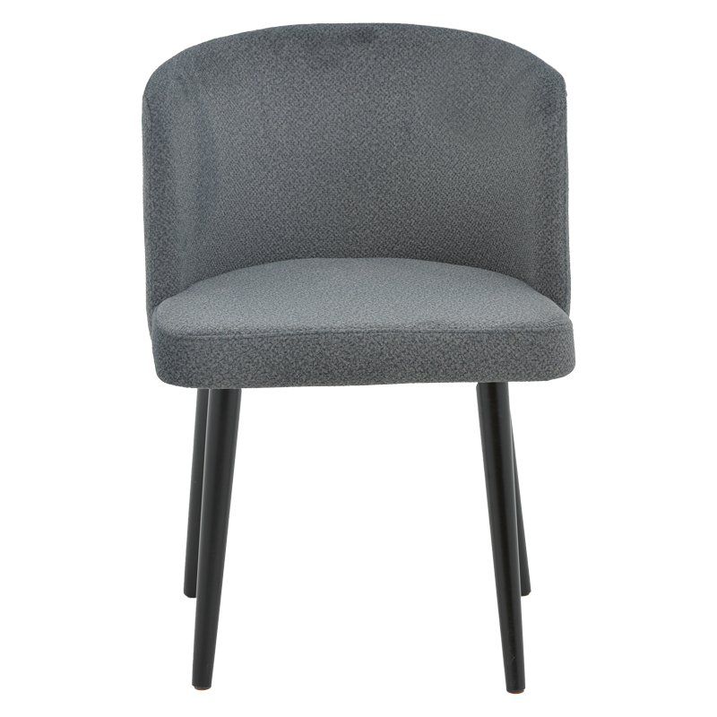 Chair Sirbet pakoworld anthracite teddy fabric-black metal 55x45x80cm Chair Sirbet pakoworld anthracite teddy fabric-black metal 55x45x80cm