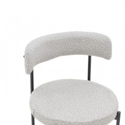 Καρέκλα Crochie pakoworld γκρι μπουκλέ ύφασμα-μαύρο μέταλλο 50x50x77.5εκ