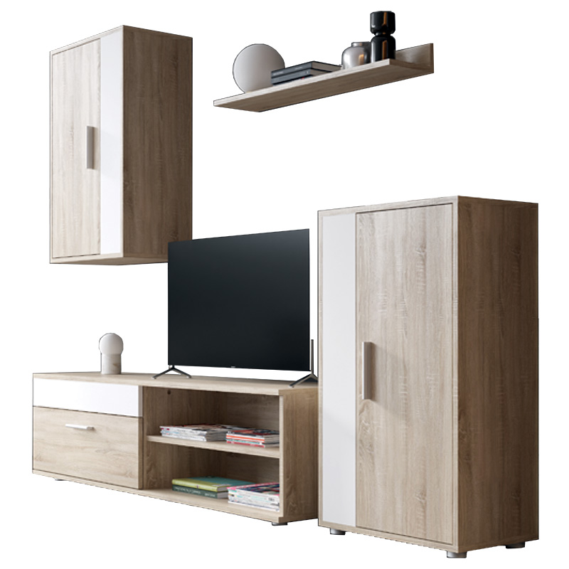 TV unit Zafira pakoworld sonoma-white 190x35x190cm TV unit Zafira pakoworld sonoma-white 190x35x190cm