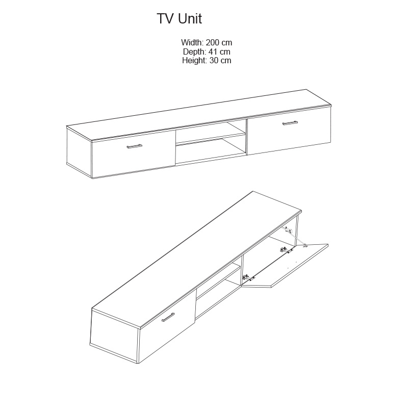 Σύνθετο σαλονιού Salome pakoworld LED wenge 200x41x190εκ