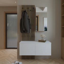 Entrance furniture Arika pakoworld white-sonoma 100x37x199.5cm Entrance furniture Arika pakoworld white-sonoma 100x37x199.5cm