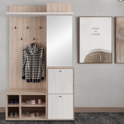 Entrance furniture Louisen pakoworld with mirror oak-white melamine 125x40x217.5cm