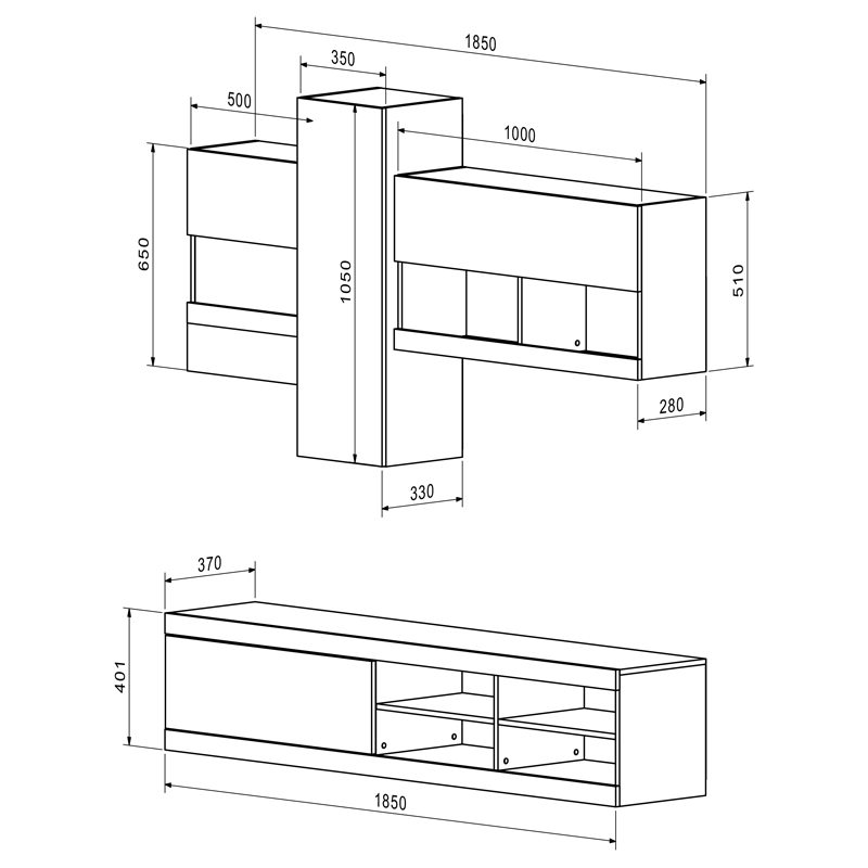 Torania pakoworld living room set sonoma-white 185x37x145cm