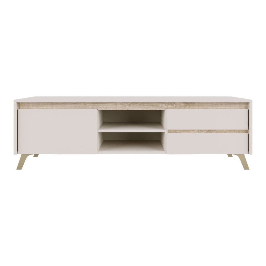 Έπιπλο τηλεόρασης Belka pakoworld κρεμ με oak 155x45x53,6εκ