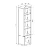 Σύνθετο σαλονιού Norda pakoworld κρεμ με oak 187x40x58.4εκ