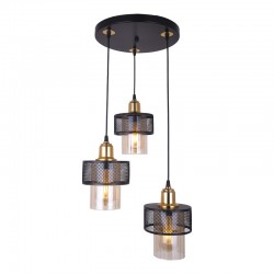 3-light ceiling light PWL-1045 pakoworld E27 black-gold D30x85cm 3-light ceiling light PWL-1045 pakoworld E27 black-gold D30x85cm