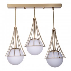 Three-light ceiling lamp Udren pakoworld white-gold 50x20x78cm Three-light ceiling lamp Udren pakoworld white-gold 50x20x78cm