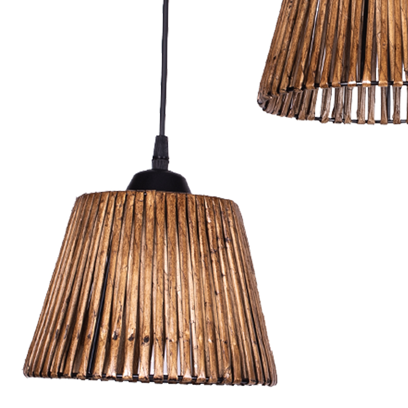 Three-light ceiling lamp Rapal pakoworld brown wood 50x25x86cm