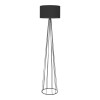 Floor lamp Florencia pakoworld Ε27 black fabric-metal D40x125cm